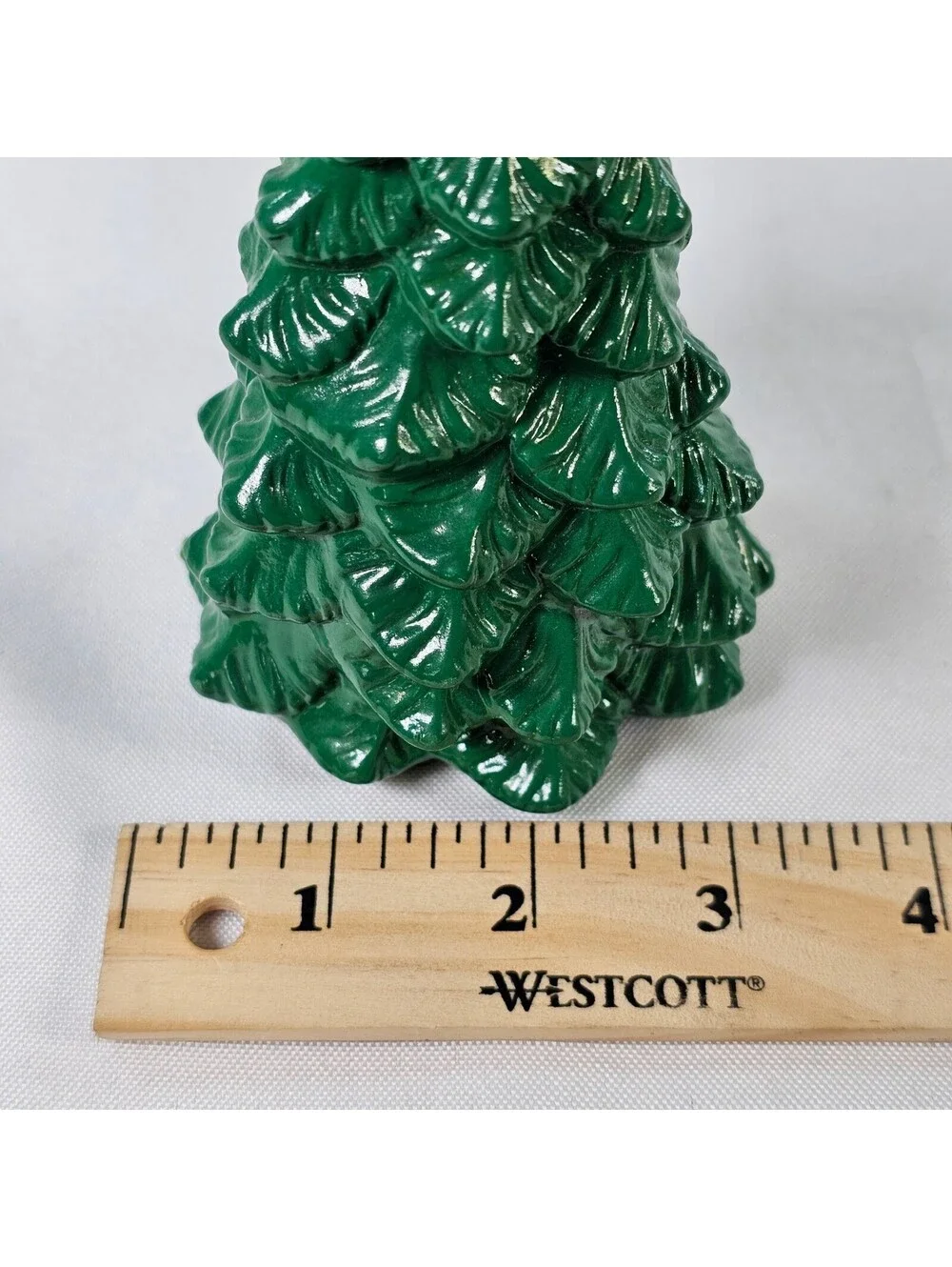 Vintage Ceramic Christmas Trees Green Red Holiday Decor